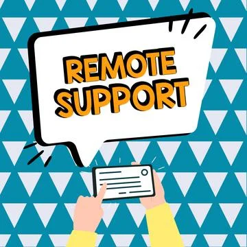 Text showing inspiration Remote Support. Word for help end-users to solve イラスト素材
