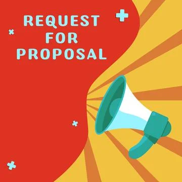 Text showing inspiration Request For Proposal. Word for document contains Stock Illustration