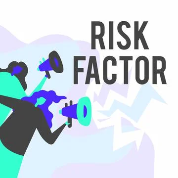 Text showing inspiration Risk Factor. Business showcase Characteristic that may Stock Illustration
