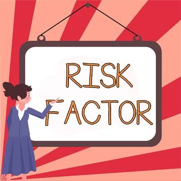 Text showing inspiration Risk Factor. Business showcase Something that rises the Illustrazione stock