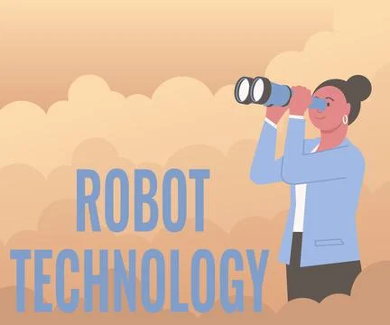 Text showing inspiration Robot Technology. Concept meaning develop machines that Stock Illustration