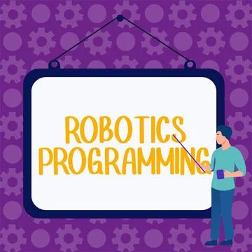Text showing inspiration Robotics Programming. Concept meaning software that Stock Illustration