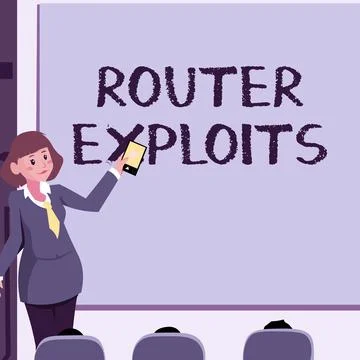 Text showing inspiration Router Exploits. Internet Concept takes advantage of a Stock Illustration
