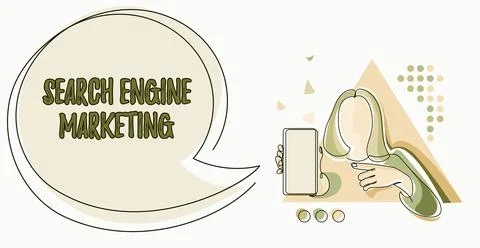 Text showing inspiration Search Engine Marketing. Business approach promote Stock Illustration