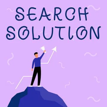 Text showing inspiration Search Solution. Concept meaning finding the Stockillustratie