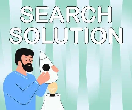 Text showing inspiration Search Solution. Business concept finding the Stockillustratie