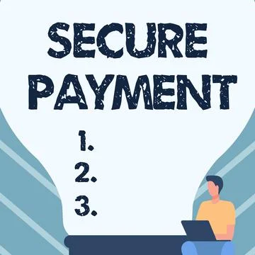 Text showing inspiration Secure Payment. Business approach Security of Payment Ilustração Stock