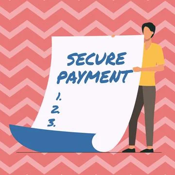 Text showing inspiration Secure Payment. Word Written on Security of Payment Ilustração Stock