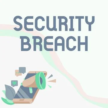 Text showing inspiration Security Breach. Business showcase incident that 库存插图