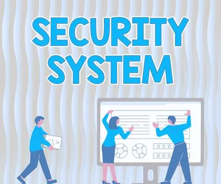 Text showing inspiration Security System. Business concept system designed to Stock Illustration
