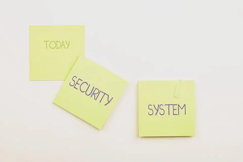 Text showing inspiration Security System. Business overview system designed to Stock Illustration