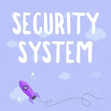 Text showing inspiration Security System. Business approach system designed to Illustrazione stock
