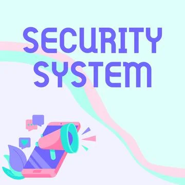 Text showing inspiration Security System. Concept meaning system designed to Stock Illustration