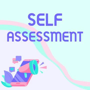 Text showing inspiration Self Assessment. Word for evaluation of oneself or one Stock Illustration