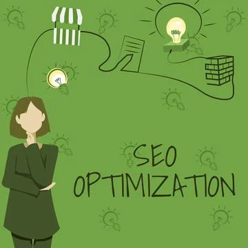 Text showing inspiration Seo Optimization. Conceptual photo process of affecting Stock Illustration