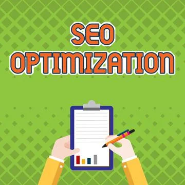 Text showing inspiration Seo Optimization. Internet Concept process of affecting Stock Illustration