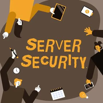 Text showing inspiration Server Security. Concept meaning web server that イラスト素材