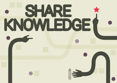 Text showing inspiration Share Knowledge. Conceptual photo teaching others what Stock Illustration