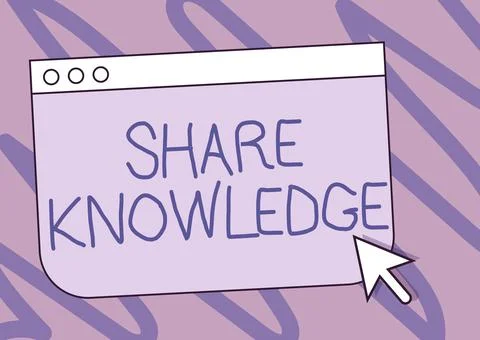 Text showing inspiration Share Knowledge. Word for teaching others what I learnt Stock Illustration