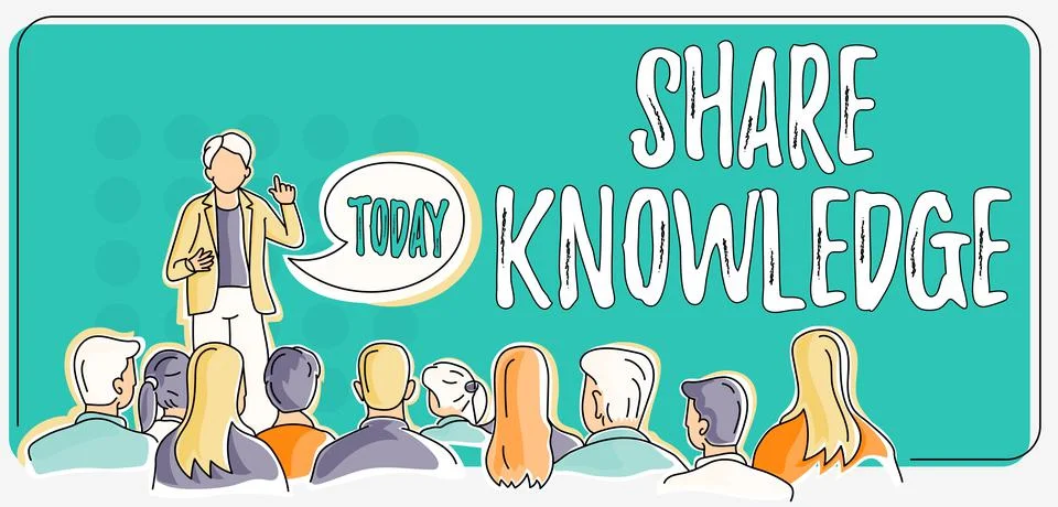 Text showing inspiration Share Knowledge. Word Written on teaching others what I Stock Illustration