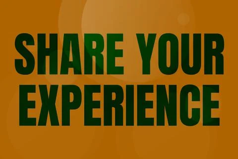 Text showing inspiration Share Your Experience. Business overview telling about Illustrazione stock