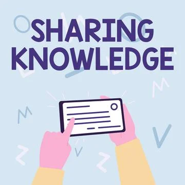 Text showing inspiration Sharing Knowledge. Word Written on activity through 스톡 일러스트