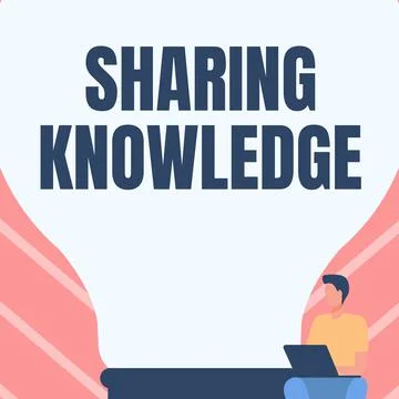 Text showing inspiration Sharing Knowledge. Business idea knowledge is exchanged Stock Illustration