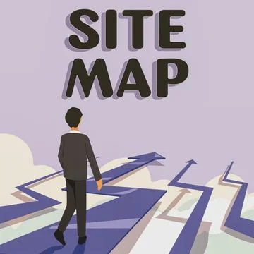 Text showing inspiration Site Map. Concept meaning designed to help both users Stockillustratie