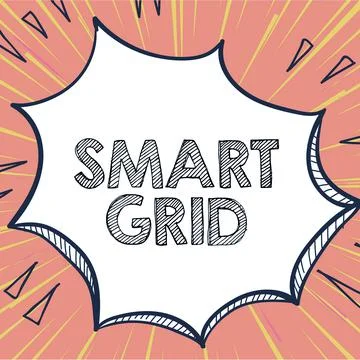 Text showing inspiration Smart Grid. Conceptual photo includes of operational Stock Illustration