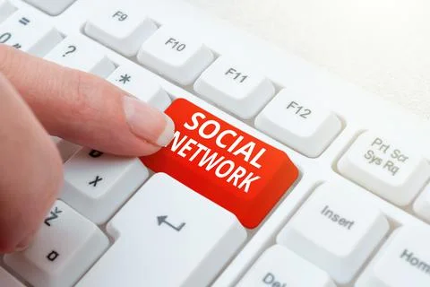 Text showing inspiration Social Network. Internet Concept a framework of Foto stock