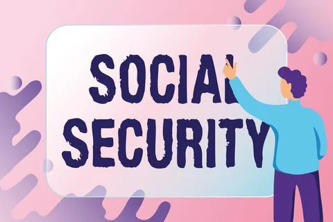 Text showing inspiration Social Security. Conceptual photo assistance from state Stock Illustration