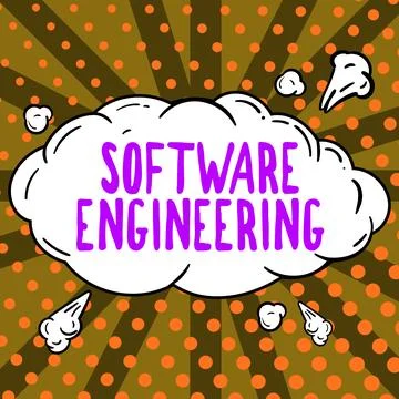 Text showing inspiration Software Engineering. Business overview Program Stock Illustration