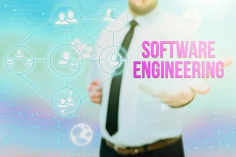 Text showing inspiration Software Engineering. Business overview apply Stock Photos
