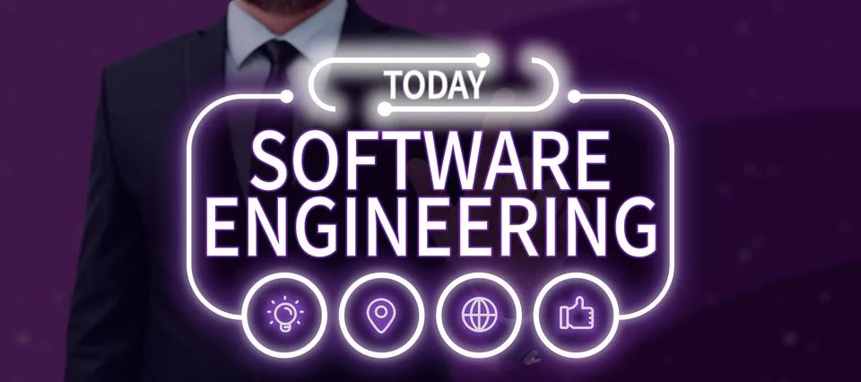 Text showing inspiration Software Engineering. Business overview Program Stock Photos
