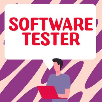 Text showing inspiration Software Tester. Business concept implemented to Stock Illustration