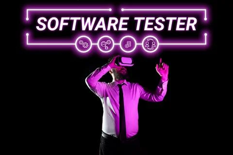 Text showing inspiration Software Tester. Internet Concept implemented to Foto stock