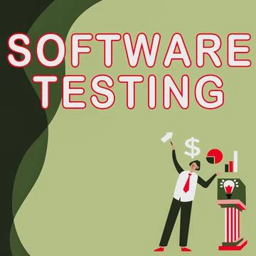 Text showing inspiration Software Testing. Word Written on investigation provide 스톡 일러스트