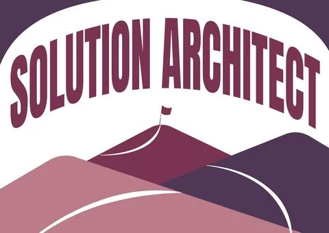 Text showing inspiration Solution Architect. Concept meaning Design applications Stock Illustration