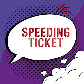 Text showing inspiration Speeding Ticket. Word Written on psychological test for Stock Illustration