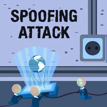 Text showing inspiration Spoofing Attack. Business approach impersonation of a Stock Illustration