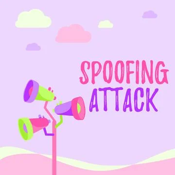 Text showing inspiration Spoofing Attack. Conceptual photo impersonation of a Stock Illustration