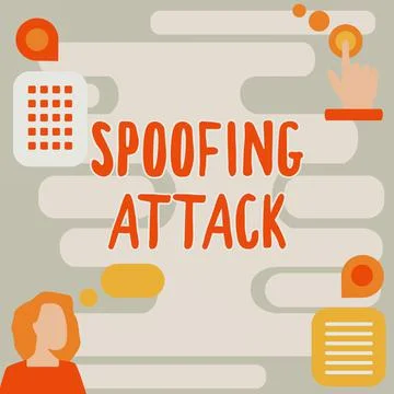 Text showing inspiration Spoofing Attack. Conceptual photo impersonation of a Stock Illustration
