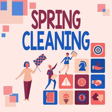 Text showing inspiration Spring Cleaning. Business showcase thorough cleaning of Stock Illustration