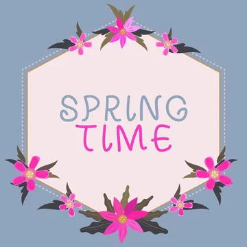 Text showing inspiration Spring Time, Business overview temperate season of t Stock Illustration