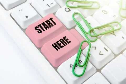 Text showing inspiration Start Here. Internet Concept telling someone this is Stock Photos