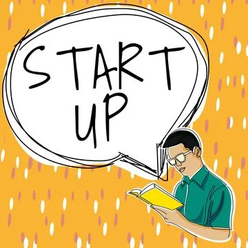 Text showing inspiration Start Up. Internet Concept in the early process of Illustrazione stock
