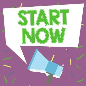 Text showing inspiration Start Now. Internet Concept do not hesitate to get Stock Illustration