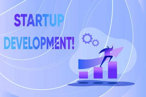Text showing inspiration Startup Development. Conceptual photo efficiently Stock Illustration