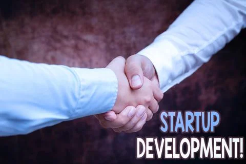 Text showing inspiration Startup Development. Word for efficiently develop and 写真素材