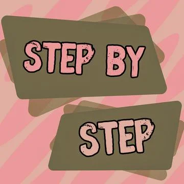 Text showing inspiration Step By Step. Internet Concept Slow progress Road to Illustrazione stock